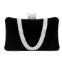 Hot sale velvet clutch bag luxury evening bags crystal long chain shoulder bags lady design rhinestone evening purses for ladies