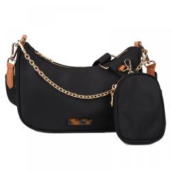2024 new fashion trend small crossbody bag women's nylon shoulder bag lightweight V-shaped purse 2 kits