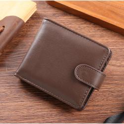 Men's Retro PU Leather Horizontal Wallet Large Capacity Multi-Card Zipper Change Bag Waterproof Cross-Border Credit Card Holder