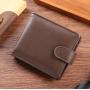 Men's Retro PU Leather Horizontal Wallet Large Capacity Multi-Card Zipper Change Bag Waterproof Cross-Border Credit Card Holder