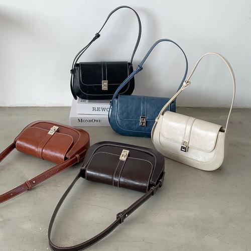 Factory wholesale high quality handbag blue lock shoulder bag winter new half moon bag