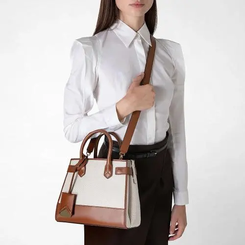 Canvas Match Pu Leather Women Tote Bag Customized Logo Factory Manufacture Large Capacity 2023 New Arrivals