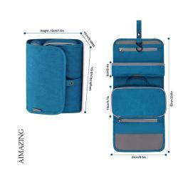 Hanging Roll-Up Makeup Bag Toiletry Kit Travel Organizer for Women Men Removable Storage Bags