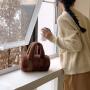 2024 Autumn Lazy Plush Bag New Small Handbag Cute Furry Cylindrical Bag