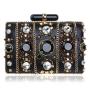 Factory Wholesale Hot Style black Dinner Bag Fashion Rhinestone Bead Embroidery Banquet Clutch Bag Ladies Dress Evening Bags