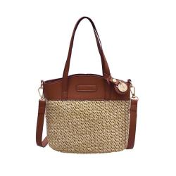 2024 fashion straw bucket bag new ladies design shoulder bag simple fashion atmosphere popular handbag