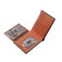 Front Pocket Bifold RFID  Mens Slim Carbon Fiber Leather Wallet with Flip Up 2 ID Window