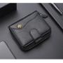 HR139 Men's Vintage Short Fashion Simple Key Wallets PU Zipper Multifunctional Leather Billfold ID Card Coins Money Father Purse