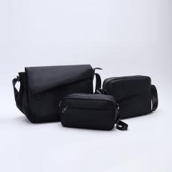 Custom Logo Design Men's Weekender Cross Body Bag Work Fitness Belt Bag Black Nylon Crossbody Messenger Bag Boys Waist Pack