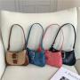 2024 New Product Retro Shoulder Bag Women Fashion Splicing and Color Collision Design Handbags PU Leather Ladies Hand Bags