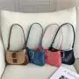 2024 New Product Retro Shoulder Bag Women Fashion Splicing and Color Collision Design Handbags PU Leather Ladies Hand Bags
