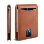 Slim Minimalist Genuine Leather Wallet Men's Leather Money Clip Bi-Fold Men RFID Wallet