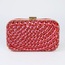 New Wedding Elegant Hollow Metal Hard Box Rhinestone Clutch Bag Ladies Handbag Luxury Party Evening Bags For Woman