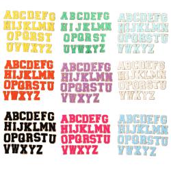 Keymay Bag Cute Smile Face Lightening Rainbow Chenille Letter Patch Decorative Repair Accessories Patches Heart DIY Cosmetic Bag