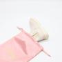 Custom Gold Logo Satin Drawstring Dust Bag Shoes Packaging Fashion Style Women Satin Dance Shoes Pouch