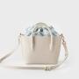 Custom Fashionable Simple and Diagonal Cross Small Women's Bucket Handbags Drawstring Bag