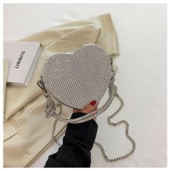 New Advanced Diamond Love Mini Chain Underarm Bag Fashionable Handheld Crossbody Bag