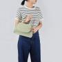 Summer leisure handbags for woman light green shoulder bag with woven handle elegant flap underarm bag