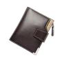 OEM015 Hot Sale Soft Leather Men Short Wallets Business Leisure 3 Folds Hasp Zipper Credit Card Holder Wallet Purse For Men