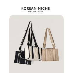 Customized Korean Handbag Premium Sense Shoulder Nylon Crossbody Women's Large Capacity Embroidery Handle Tote Bag
