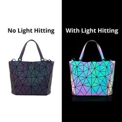 LOVEVOOK Wholesale Holographic Reflective Tote Bag Clutch Wallet Shoulder Bags Set Geometric Luminous Women Purses and Handbags