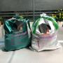 Large Green White Silk Satin Shoes Dust Drawstring Pouch