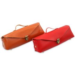 Large Capacity Genuine Leather Students Stationery Pen Pouch Leather Fountain Pen Bag Pencil Case