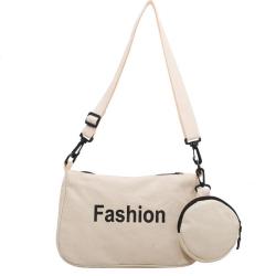 HR274 New Fashion Letter Simple Canvas Crossbody Square Bag INS Small Messenger Bag Coin Holder Decoration Sling Sports Bag