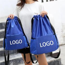 BSCI Factory Custom Bundle Pocket Drawstring Training Backpack Waterproof Travel Daypack Gym Sport Draw String Back Bag