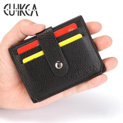 HF038 New Lychee Pattern PU Leather Wallet Zipper Coin Purse Mini Buckle Wallet Unisex Bank Card Holder Business ID Card Holder