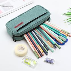 Gelory Linen Pencil Case Simple Large-capacity Small Cute Primary School Pencil Case Junior High School Pencil Bag