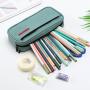 Gelory Linen Pencil Case Simple Large-capacity Small Cute Primary School Pencil Case Junior High School Pencil Bag