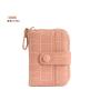 2022 Fashion Designer Ladies Bags Small Pure Color Alligator Pattern Wallet Soft Pu Leather Metal Zipper Elegant Card Holder