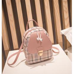 ZR422 Girls' Backpacks Are Versatile And Stylish with Small Checked Schoolbags Cosmetics Women Bag Female Backpack Mini Zipper