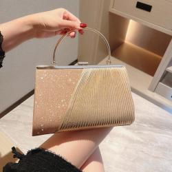 New twinkling women party clutch bag purses with handle dinner dress handbag evening wedding wrinkle clutch handbags for women