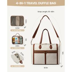 LOVEVOOK 4 in 1 Travel Duffel Bag for Women 4pcs Set Overnight Weekender Carry on Handbags Large Hospital Bag for Labor Delivery