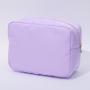 2021 stock new customizable durable waterproof cosmetic bag nylon custom logo letter patch large capacity makeup bag