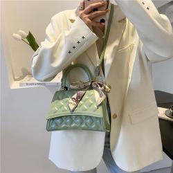 KBW537 Single Shoulder Crossbody Women Bags New Fashion Rhombus Embroidery Line Hourglass Bag Ladies Texture Silk Scarf Handbag