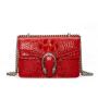 Customized genuine crocodile skin leather women square flap chain shoulder bag handbag for women famous brand