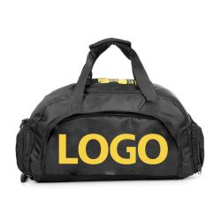 Customized Multi-function Gym Tote Bag Backpack Black Waterproof Football Training Sports Duffle Travel Bag for Men