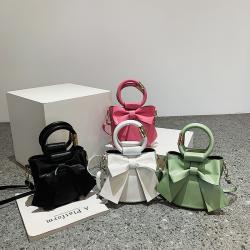 New Designer Woman Handbags Custom  Simple Mobile Phone Bag Bow Bag Wholesale Pu Leather Bucket Crossbody Bag