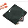 Custom Logo Printed Velvet Zipper Coin Money Storage Bag Luxury Velvet Lipstick Makeup Cosmetic Pouch