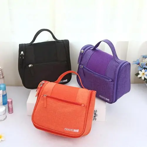 Gelory Manufacturer Fashion Solid Color Ladies Portable Travel Beauty Cosmetic Storage Bag