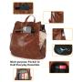 LOIRAL Fashion Ladies Handbags and Shoulder PU Leather Anti-theft Rucksack with Multipurpose Design Backpack Purse for Women