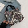 Canvas Large Capacity Tote Bag Women'S New Fashion Ethnic Style Carrying Mommy Bag Student Class Shoulder Bag