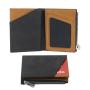 2024 New Bifold Wallet Genuine Crazy Horse Leather Customized Logo Color Blocking Zipper Wallet