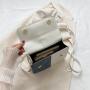 ZR524 Woman PU Retro Bag Daily Life Girl Horizontal Color Block Square Single Bag Girl Magnetic Button Underarm Versatile Bag