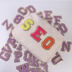 DC021 Letter Chenille Patches For DIY Bag 8CM English Letter Sticker Clothing Accessories Embroidery Patches Bag Accessories