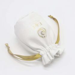 Screen Printed Round Bottom Pu Leather Gift Candle Cutter Packaging Bag Golf Ball Storage Packing Leather Drawstring Pouch