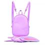 Purple Animal Shape School Bag Custom Clear Pvc Ita Backpack with Pins Display PU Leather Bag